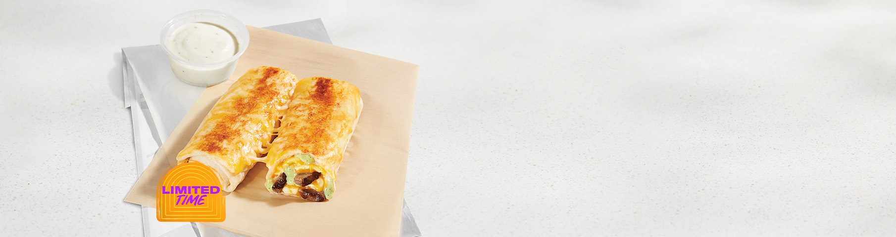 Steak Cheesy Dipping Burritos